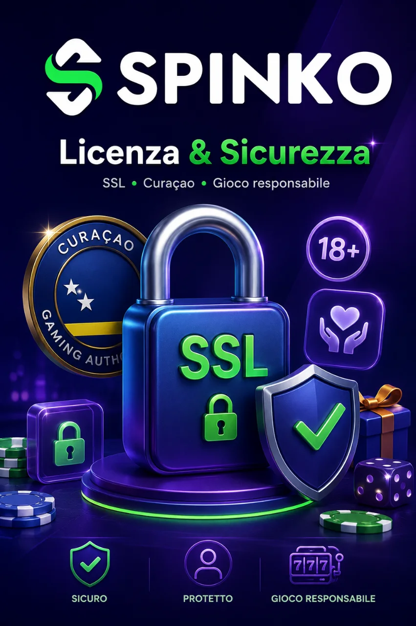 Lucchetto SSL e logo Curaçao Gaming Authority