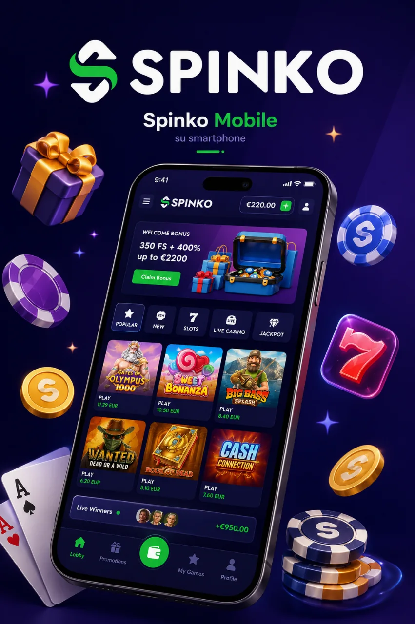 Smartphone con interfaccia casino aperta su schermo touch